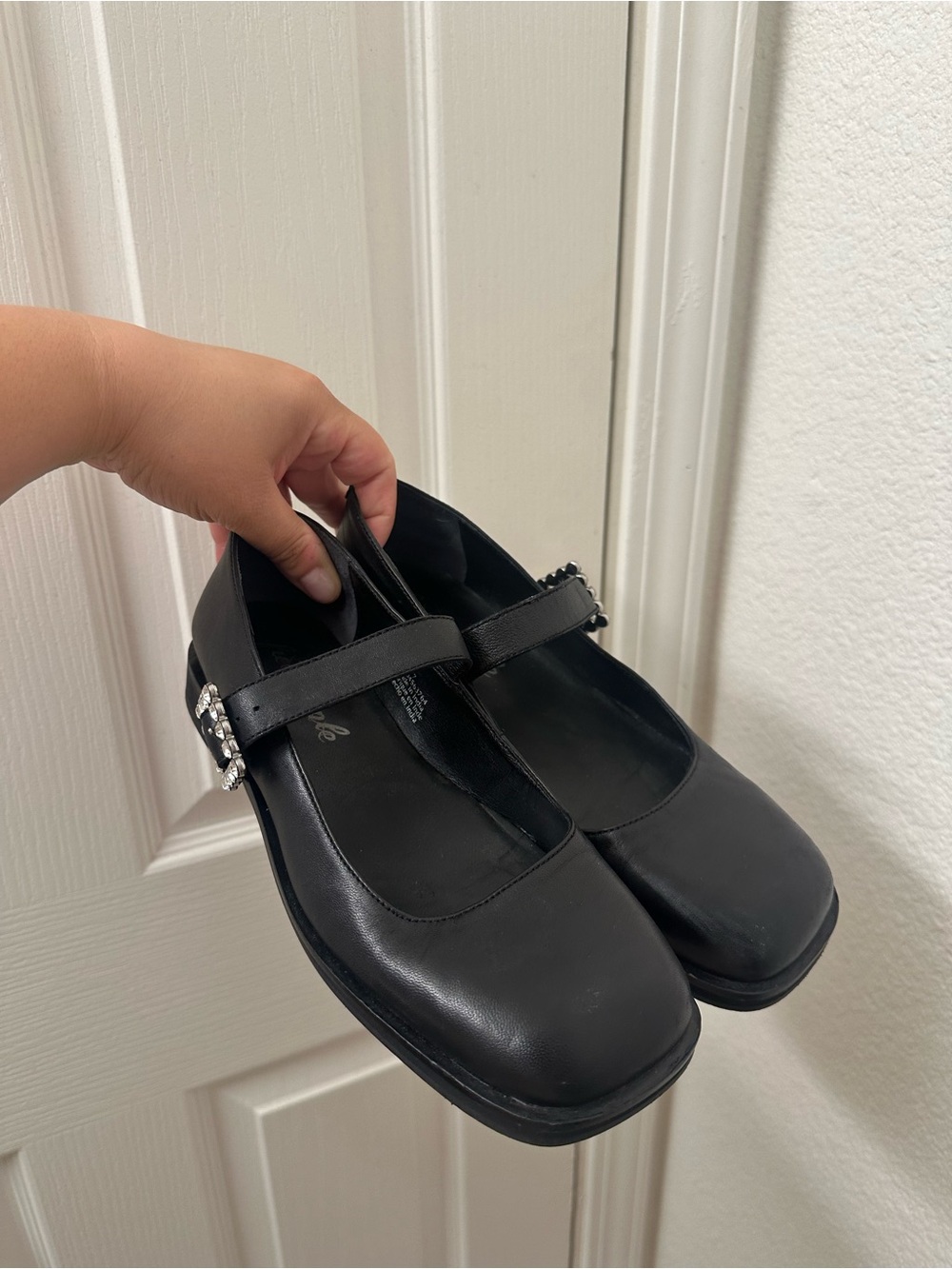 Free People Black Mary Jane Flats with Crystal Buckle Accent - Picture 8 of 8